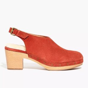 Madewell Marlo Slingback Clog In Shearling-lined Nubuck